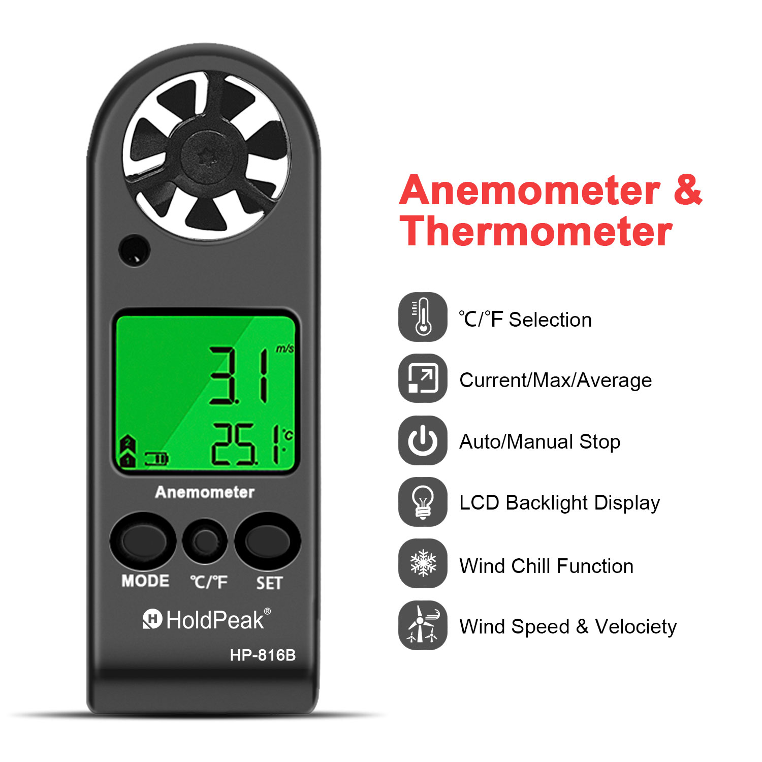 Anemometer Digital Wind Speed - Digital Anemometer Wind Speed Meter 5