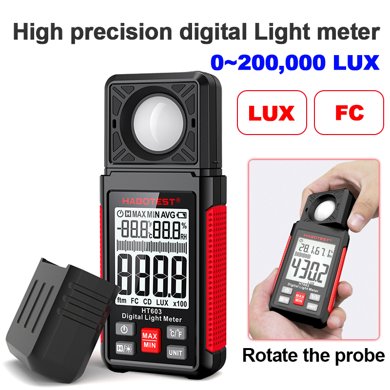 Lux Meter Digital Light - HT603 Digital Lux Meter 0~200,000lux LCD