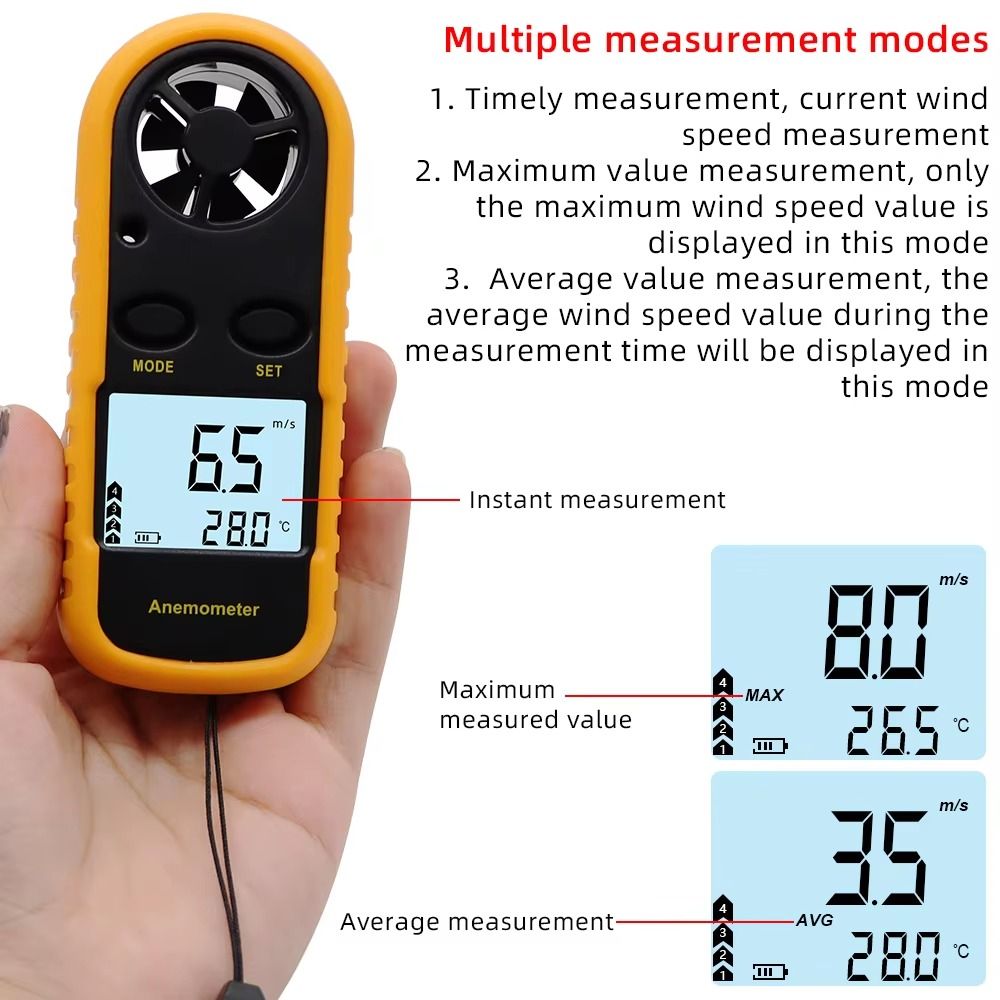 Mini Digital Anemometer Hand-h - đánh giá và giá Anemometer Digital Wind Speed