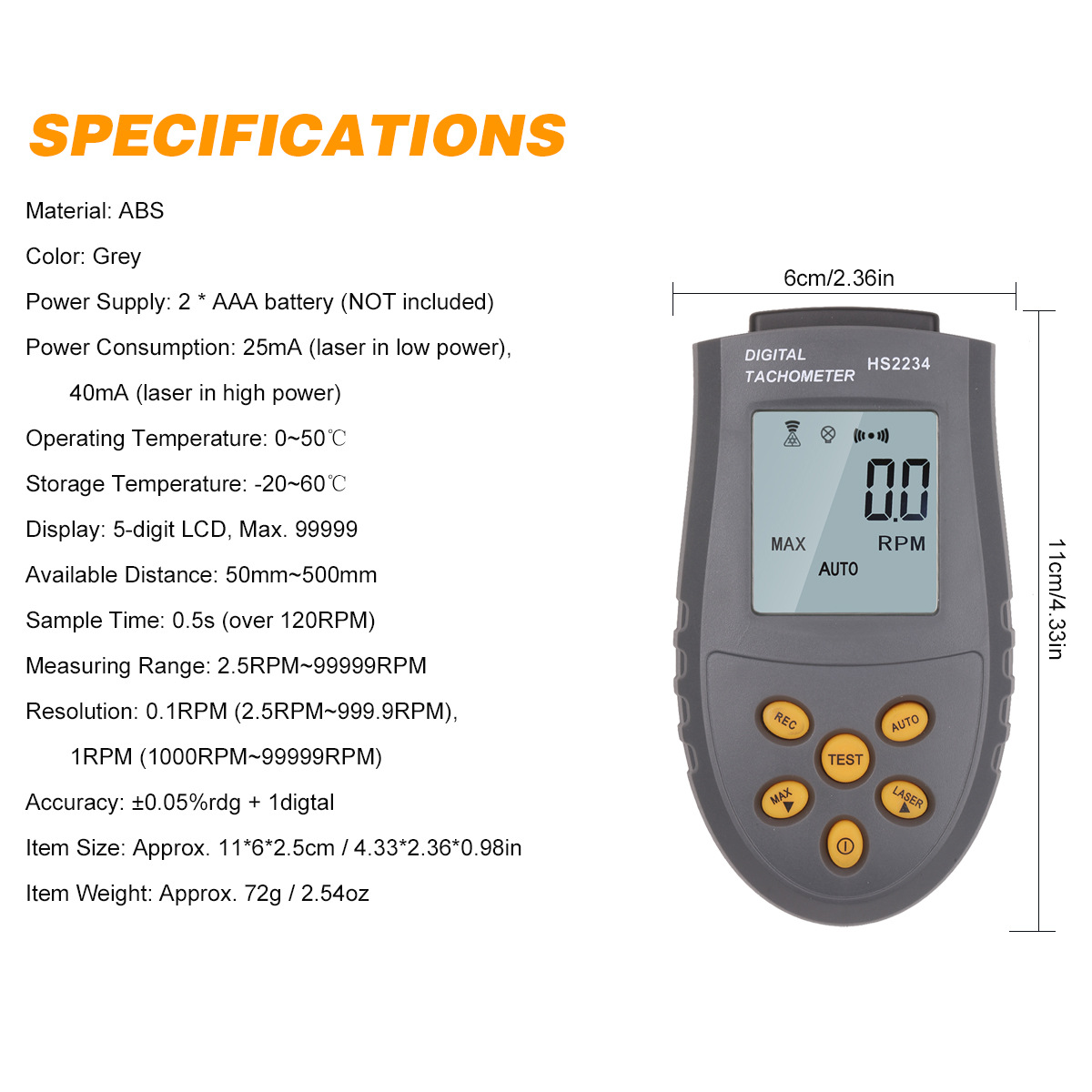 Non‑Contact Digital Laser Phot - đánh giá và giá Tachometer Digital Laser Rpm