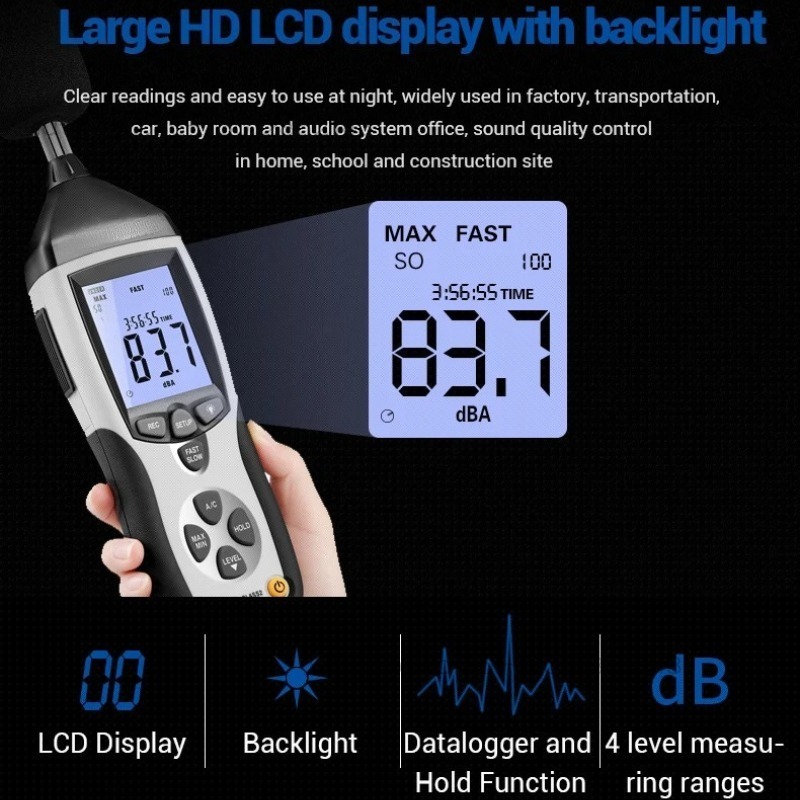 DT-8852 Range 30-130 DB Digita - đánh giá và giá Sound Level Meter Db 30-130