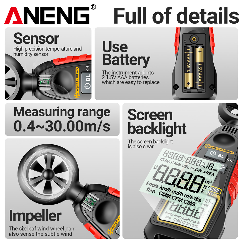 Digital Handheld Anemometer Te - đánh giá và giá Anemometer Digital Wind Speed
