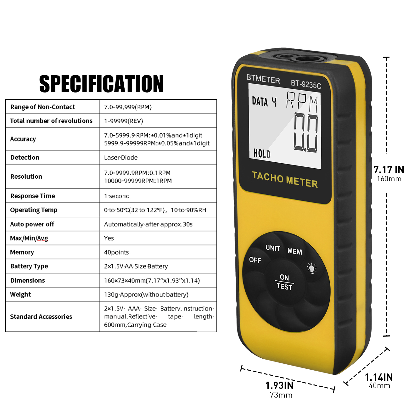 Digital Laser Tachometer Non-C - đánh giá và giá Tachometer Digital Laser Rpm