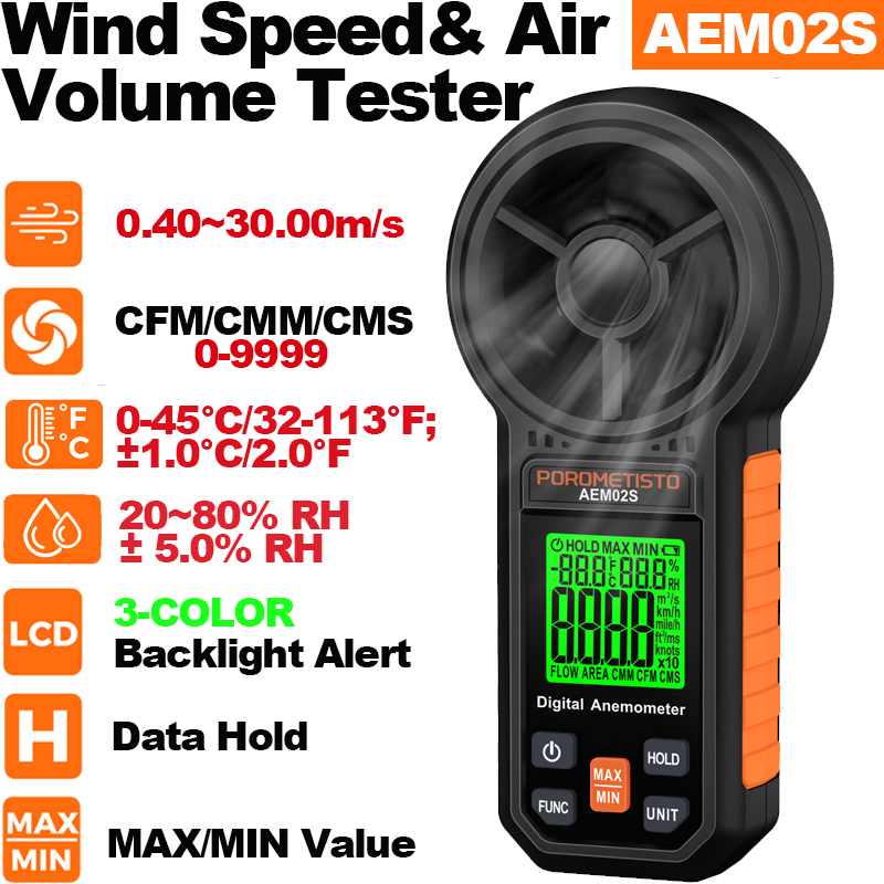 AEM02S Digital Anemometer Hand - đánh giá và giá Anemometer Digital Wind Speed
