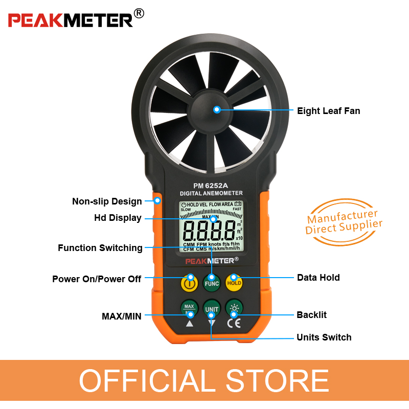 PEAKMETER PM6252A Handheld Ane - đánh giá và giá Anemometer Digital Wind Speed