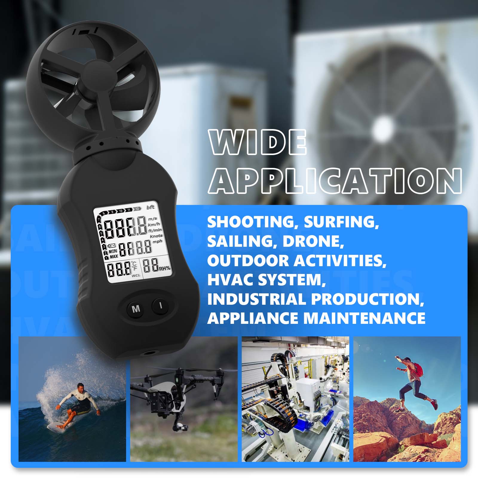 Holdpeak HP-877 Handheld Digit - đánh giá và giá Anemometer Digital Wind Speed