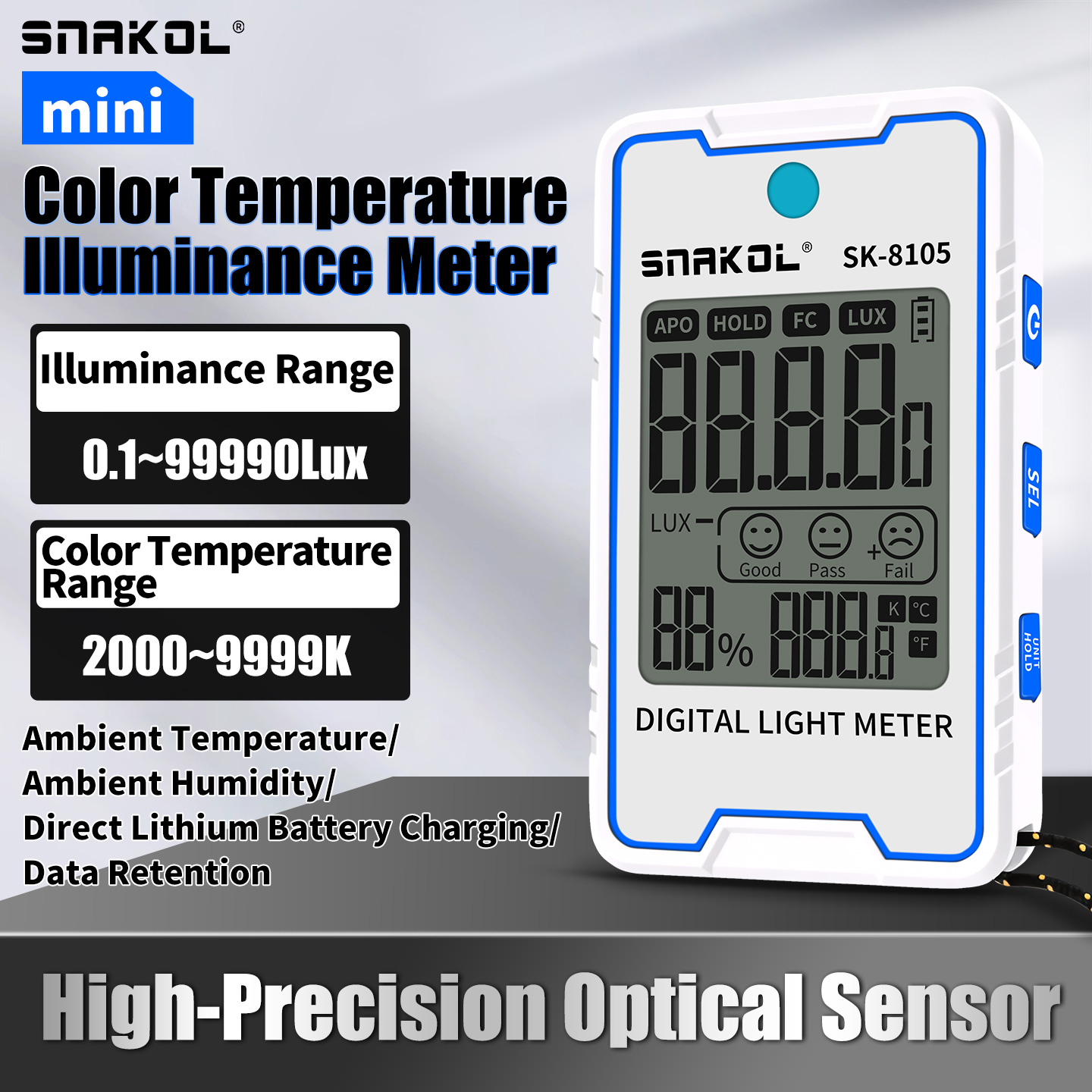 SNAKOL SK-8105 Light Meter Por - đánh giá và giá Lux Meter Digital Light