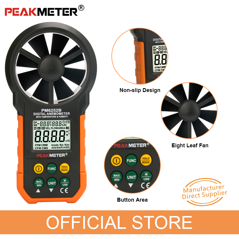PEAKMETER PM6252B Digital Anem - đánh giá và giá Anemometer Digital Wind Speed