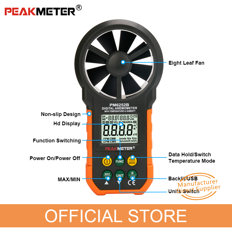 PEAKMETER PM6252B Digital Anem - đánh giá và giá Anemometer Digital Wind Speed