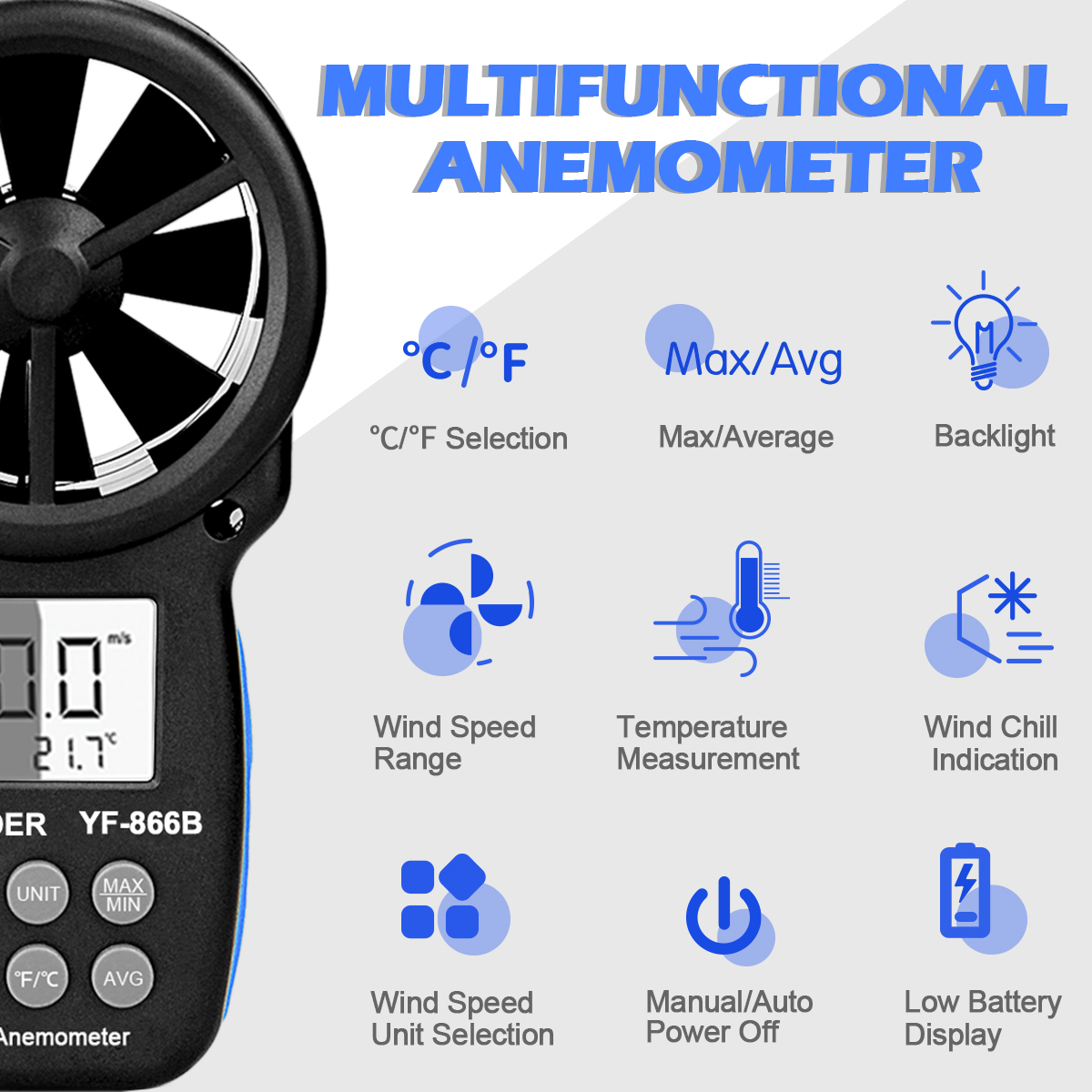 886B Digital Anemometer, Compa - đánh giá và giá Anemometer Digital Wind Speed