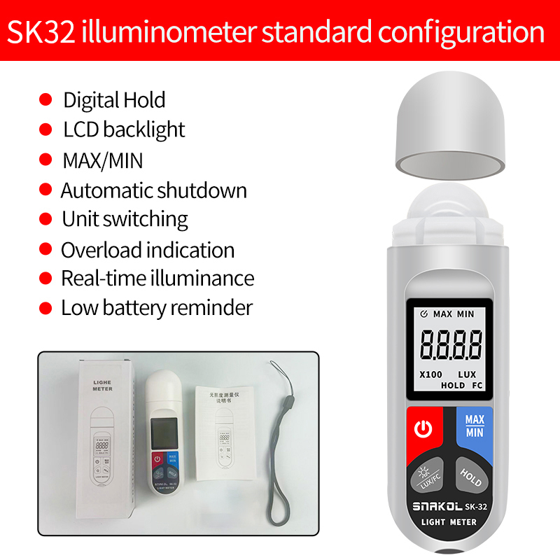 SK-32 Digital Illuminance Mete - đánh giá và giá Lux Meter Digital Light