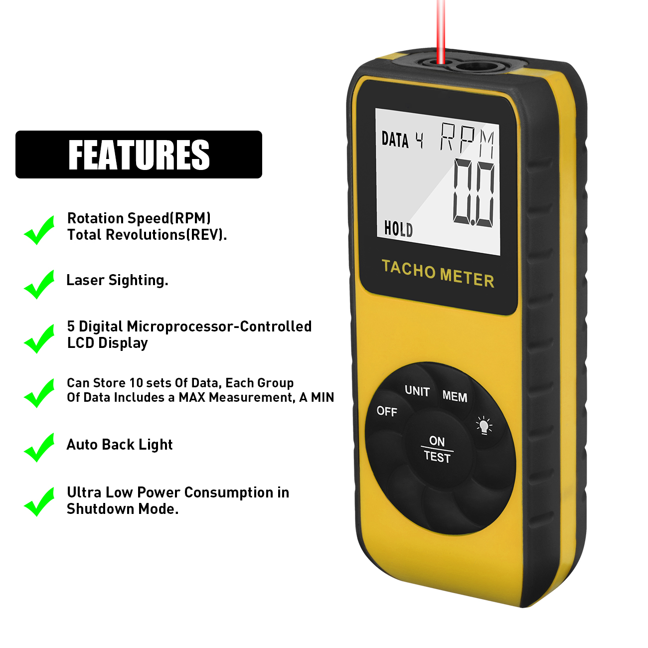 Non-Contact Laser Tachometer R - đánh giá và giá Tachometer Digital Laser Rpm